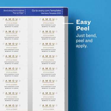 Avery Printable Return Address Labels with Sure Feed, 2/3